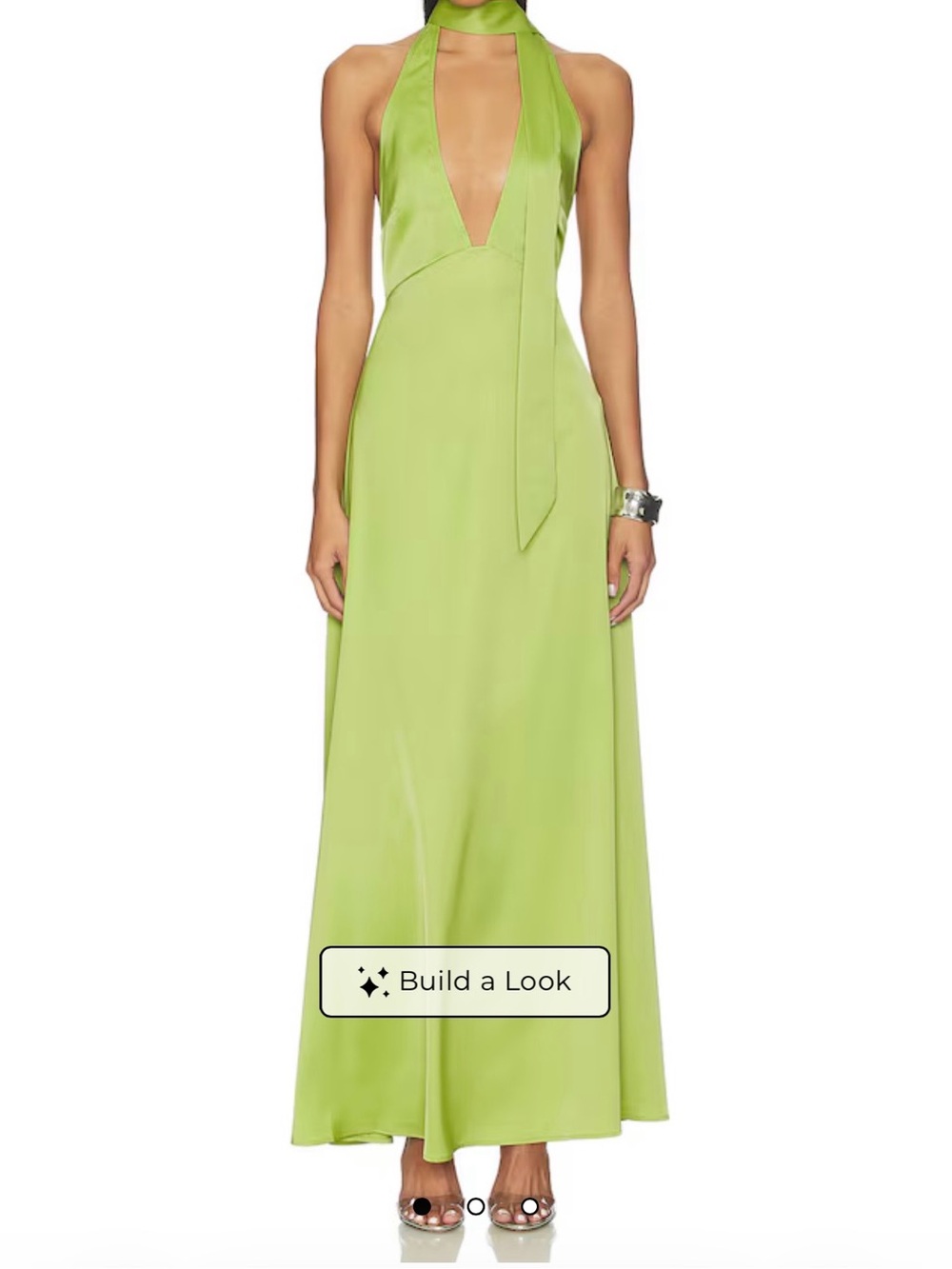 Sleeveless Halter Maxi Dress in Lime Green